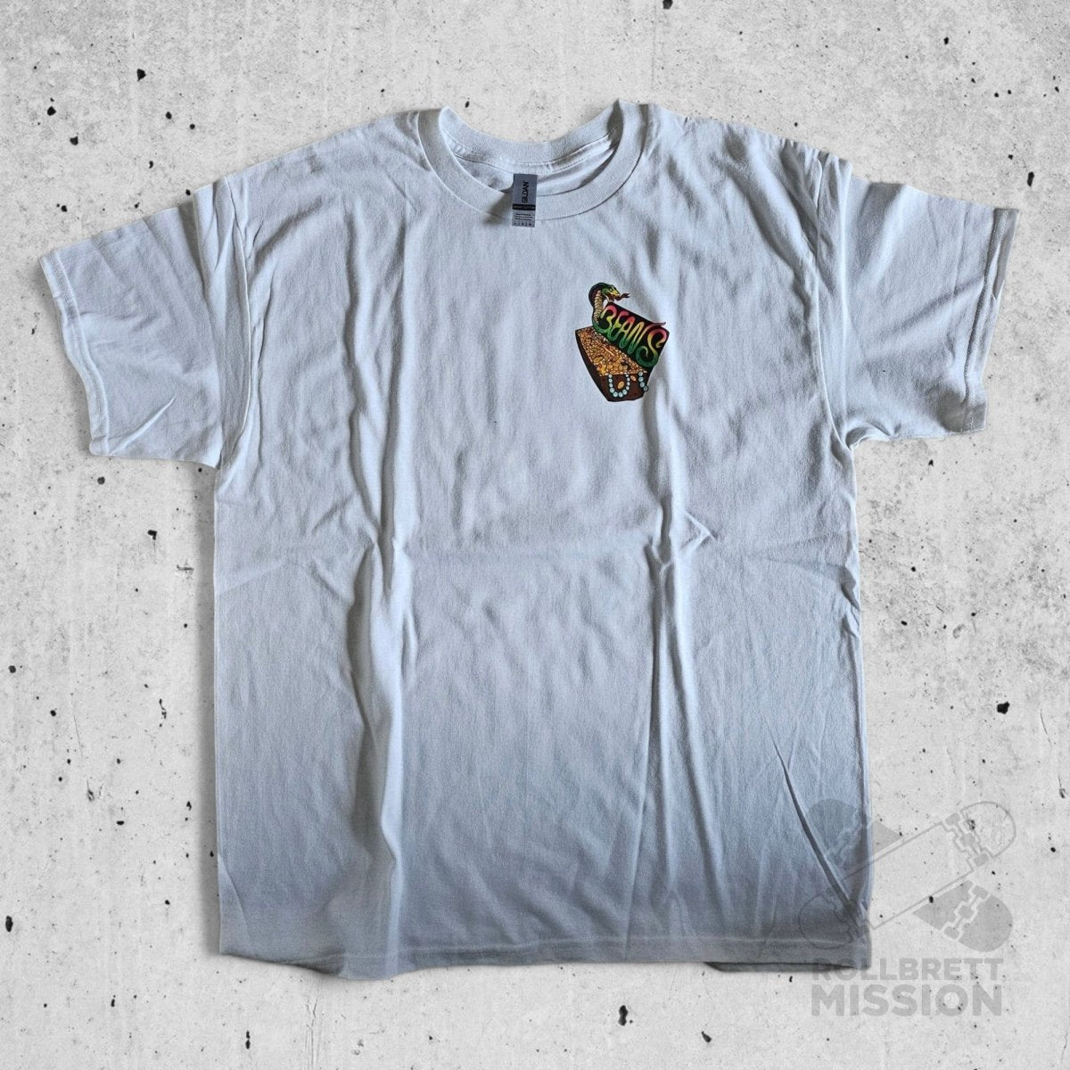 Bean Skateboards T-Shirt Pirates white - Rollbrett Mission