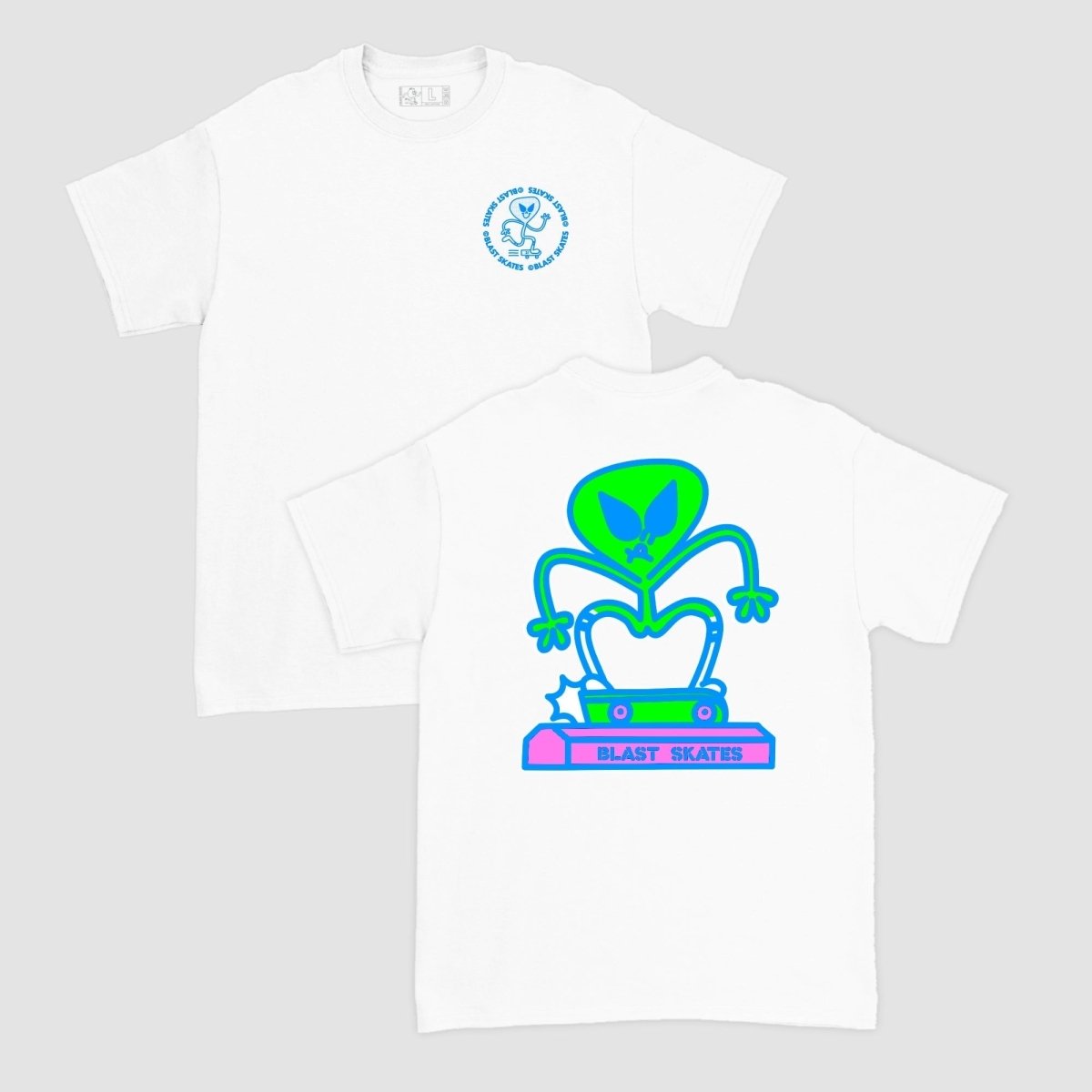 Blast Skates T-Shirt Alien Curb white - Rollbrett Mission