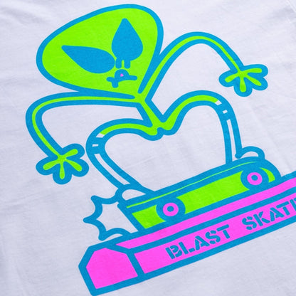 Blast Skates T-Shirt Alien Curb white - Rollbrett Mission