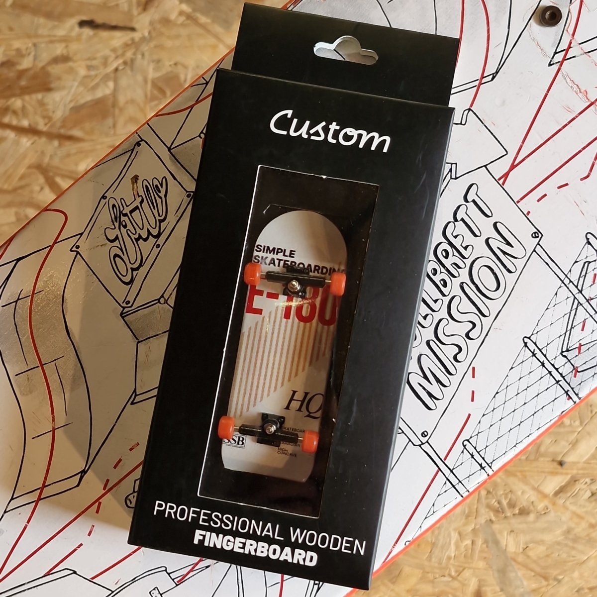Custom Fingerboard Complete 32mm Start Simple E - 180 - Fingerboard - Rollbrett Mission