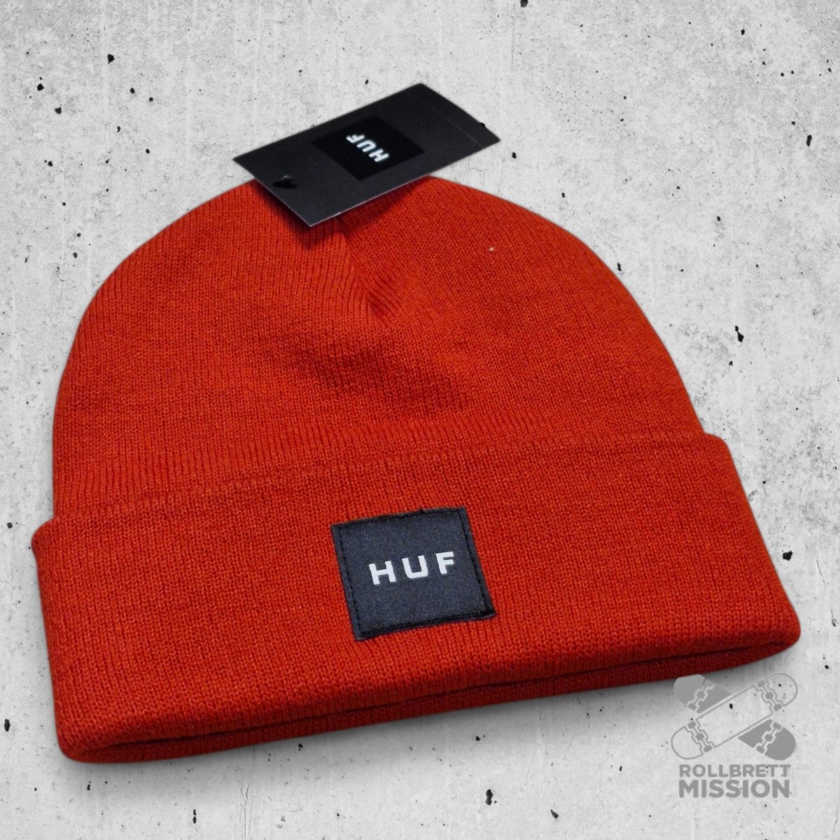 Huf Beanie Box Logo red - Kopfbekleidung & - tücher - Rollbrett Mission