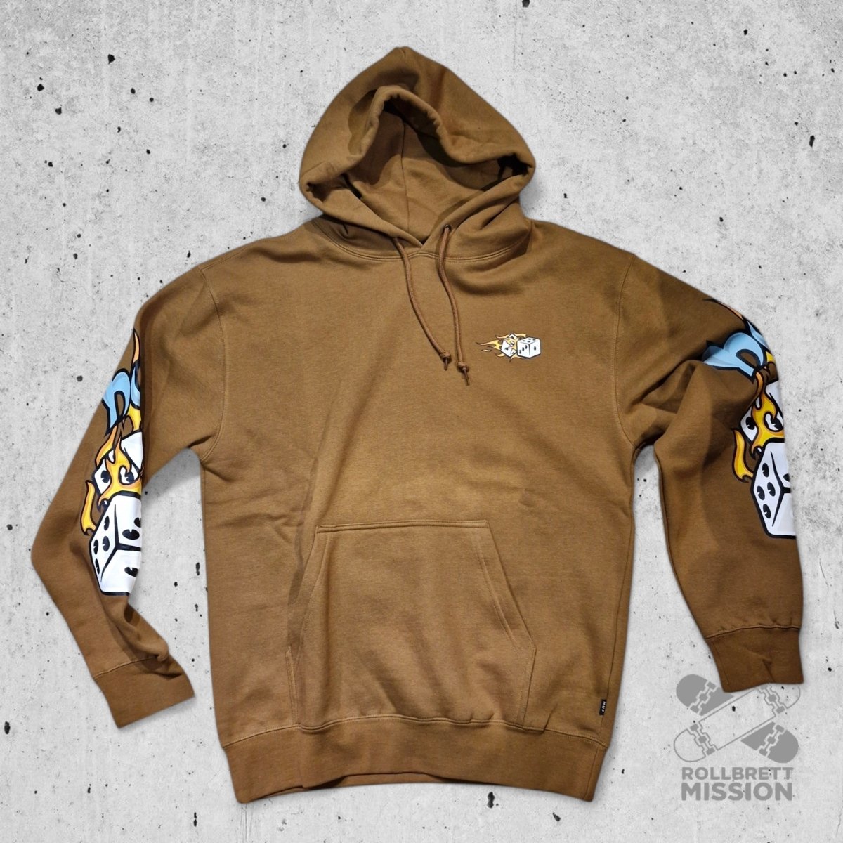 HUF Hoodie Dicey rubber brown - Shirts & Tops - Rollbrett Mission