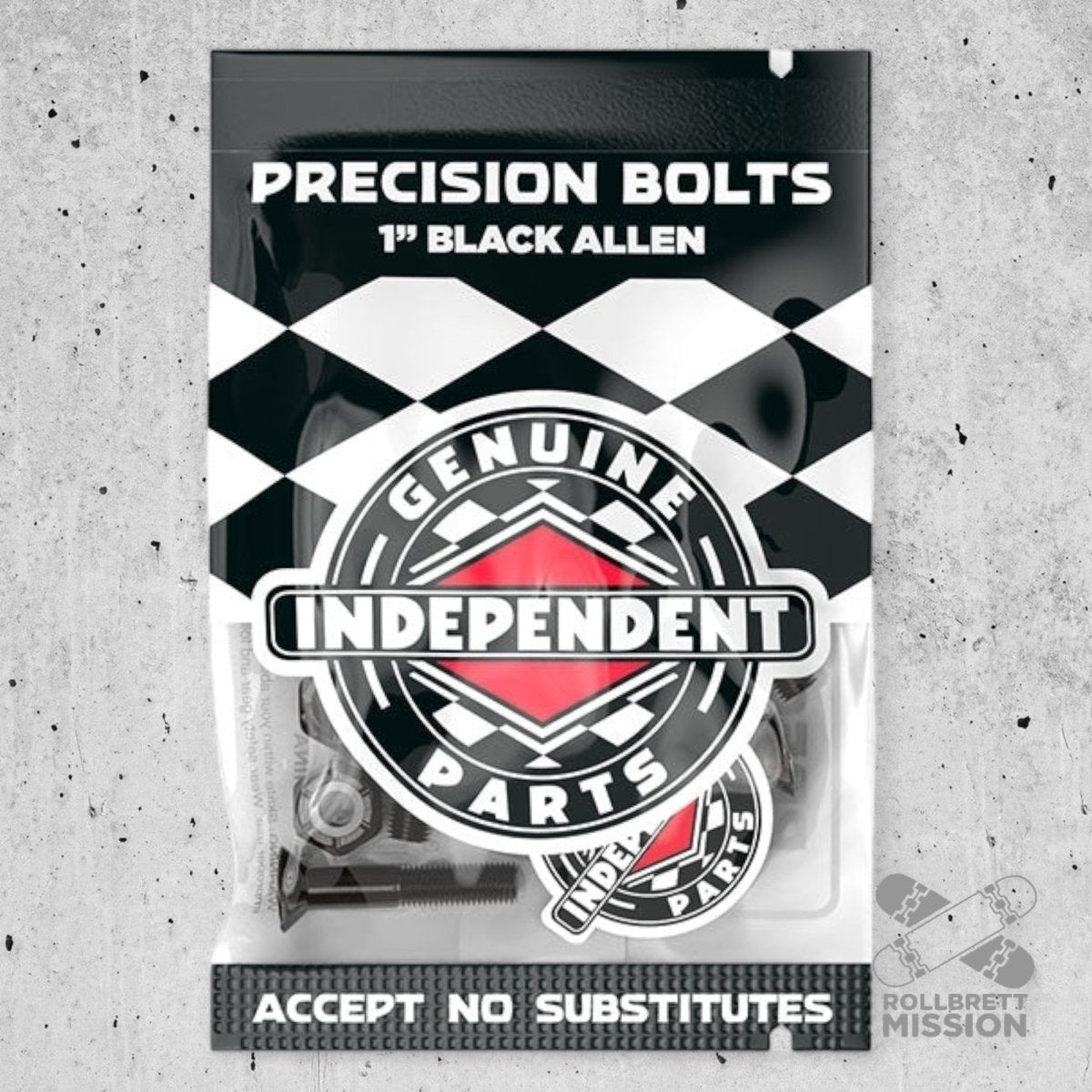 Independent 1" Inbus Allen black Montageschrauben Bolts - Rollbrett Mission