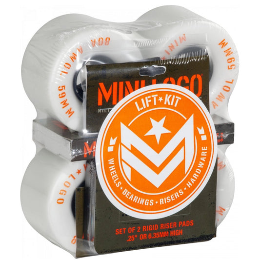 Mini - Logo A.W.O.L. Lift Kit 80A 59mm Wheels Bearings white - Skateboard - Rollen - Rollbrett Mission