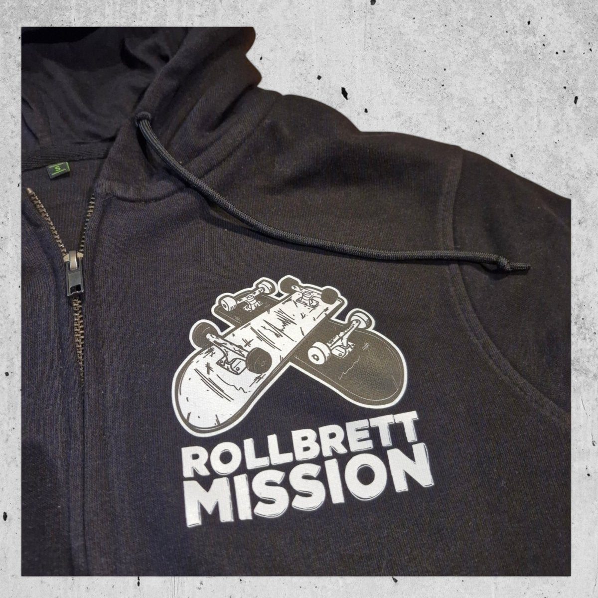 Rollbrett Mission 3D Logo Organic Hooded Zipper black - Kapuzenjacke - Rollbrett Mission