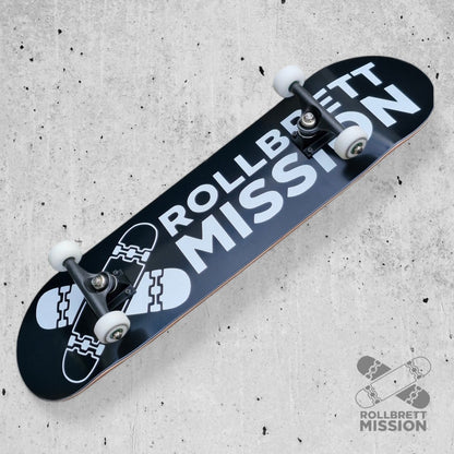 Rollbrett Mission Black Logo 8.0" Complete Skateboard - Skateboard - Decks - Rollbrett Mission