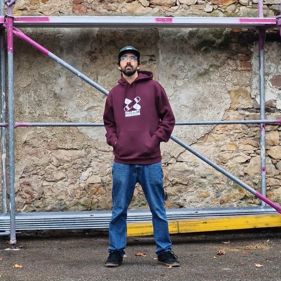 Rollbrett Mission New Classic Hoodie burgundy - Shirts & Tops - Rollbrett Mission