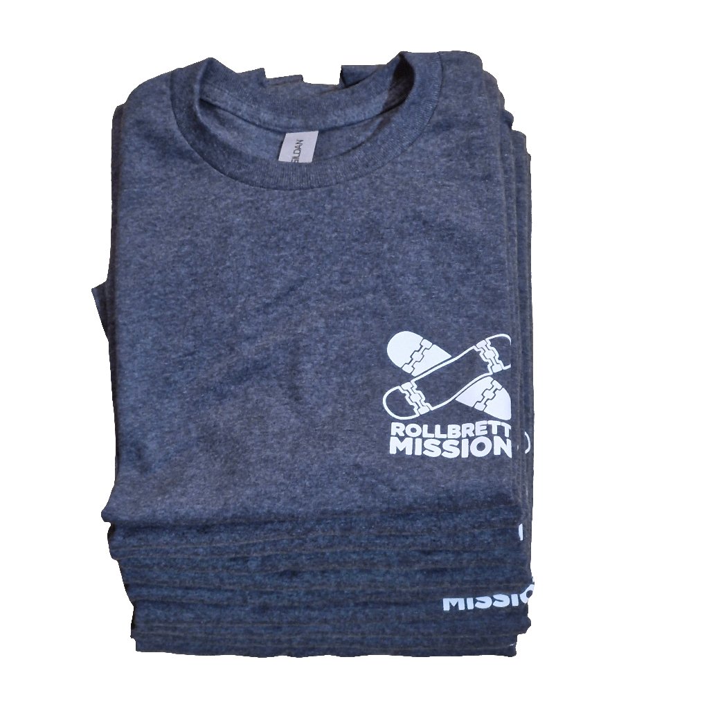 Rollbrett Mission T - Shirt Premium Mini Logo dark heather - Shirts & Tops - Rollbrett Mission