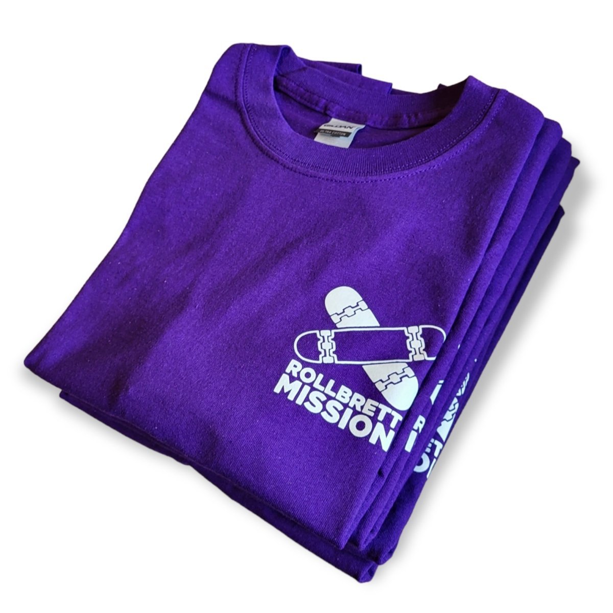 Rollbrett Mission T - Shirt Premium Mini Logo lila - Shirts & Tops - Rollbrett Mission