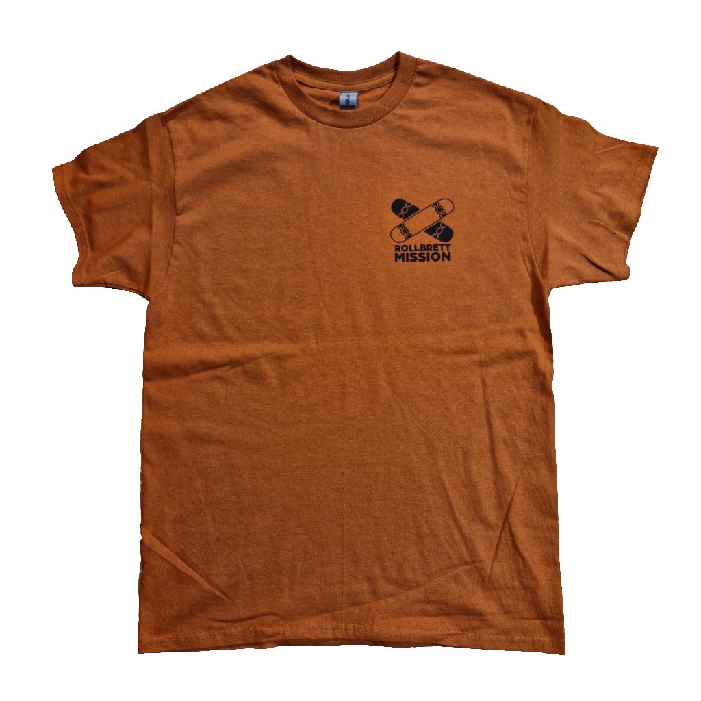 Rollbrett Mission T - Shirt Premium Mini Logo texas orange - Shirts & Tops - Rollbrett Mission