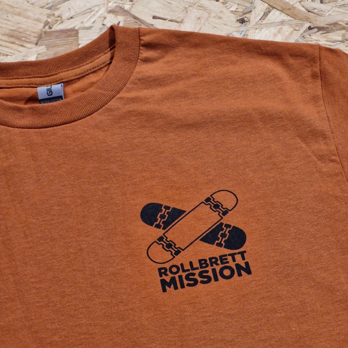 Rollbrett Mission T - Shirt Premium Mini Logo texas orange - Shirts & Tops - Rollbrett Mission