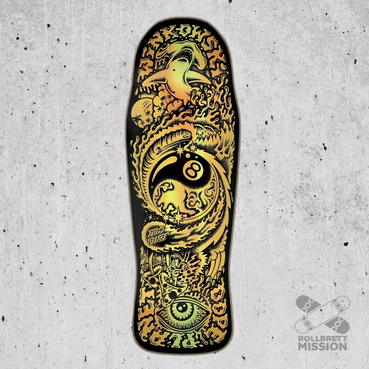 Santa Cruz Erick Winkowski Dope Planet black - gold 10.34" Deck - Skateboard - Decks - Rollbrett Mission