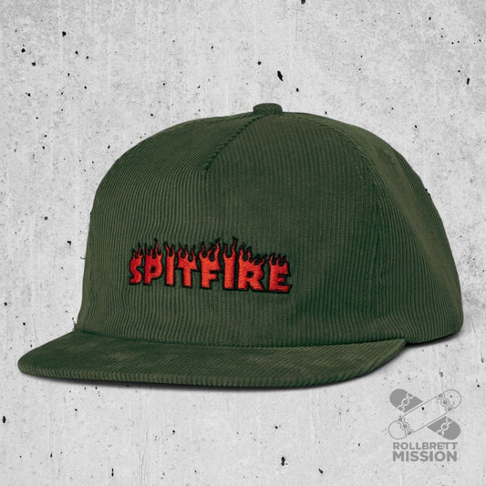 Spitfire Snapback Cap Demonseed Script dark green corduroy - Kopfbekleidung & - tücher - Rollbrett Mission