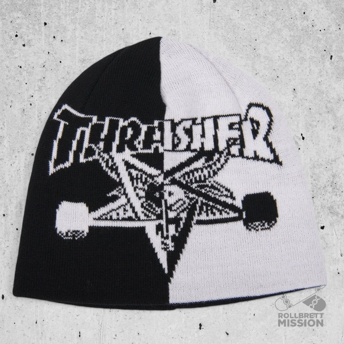 Thrasher Beanie Skategoat Skully black white - Kopfbekleidung & - tücher - Rollbrett Mission