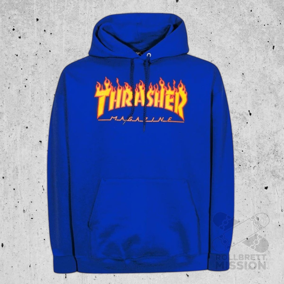 Thrasher Hoodie Flame royal - Shirts & Tops - Rollbrett Mission