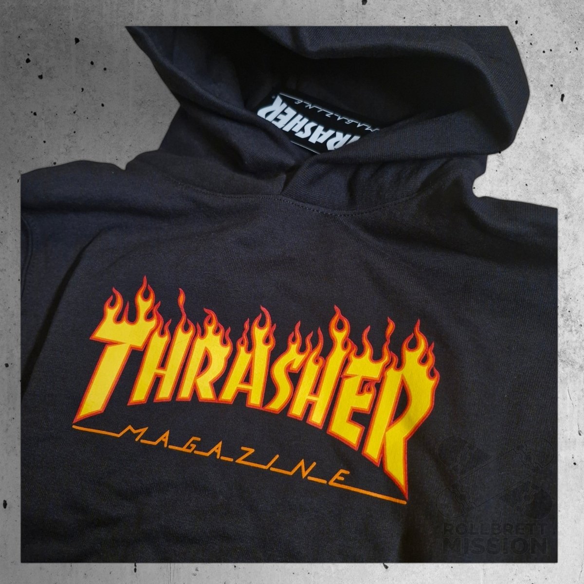 Thrasher Kids Hoodie Flame Kapuzenpulli black - Shirts & Tops - Rollbrett Mission