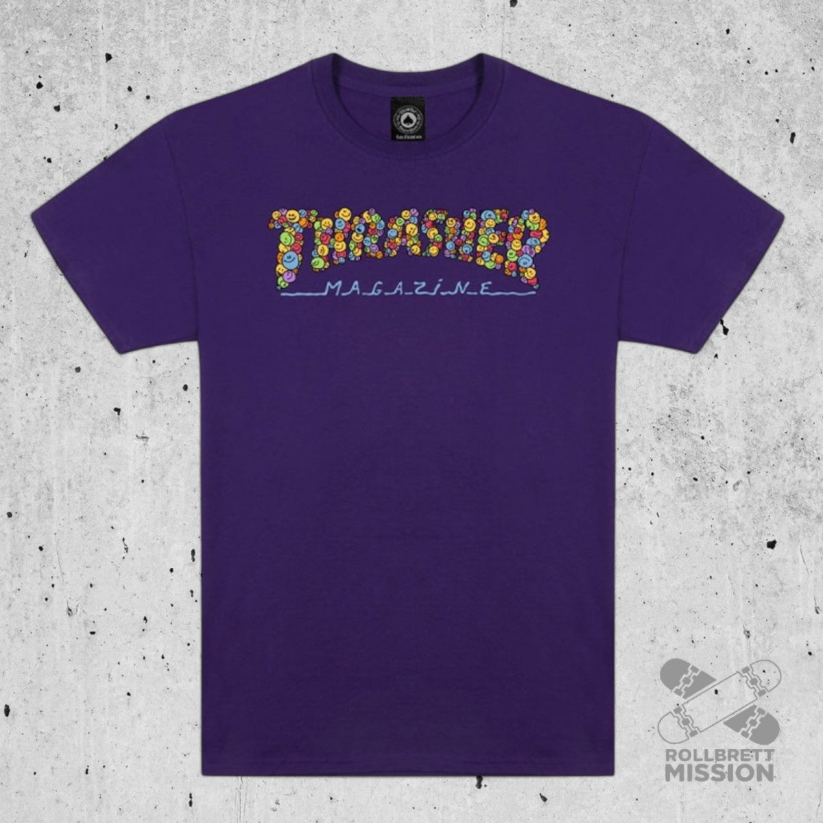 Thrasher T-Shirt Smile by Spanky purple - Rollbrett Mission