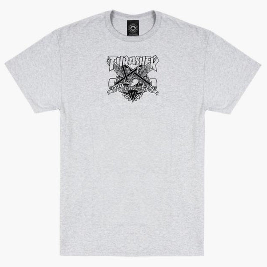 Thrasher T - Shirt x Anti Hero Eaglegram ash grey - Rollbrett Mission