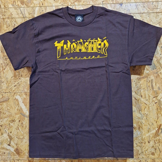 Thrasher T - Shirt x Anti Hero Pigeon Mag dark chocolate - Rollbrett Mission