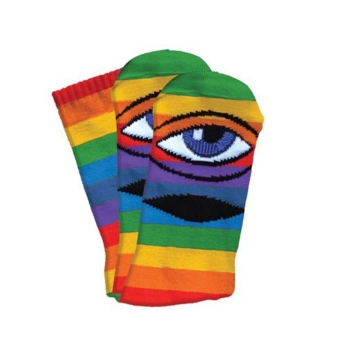 Toy Machine Socks Sect Eye rainbow Socken - Socken - Rollbrett Mission